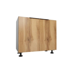 Stojąca dolna szafka kuchenna 90 cm. Dąb Wotan d1860mx Antracyt U 164 VL